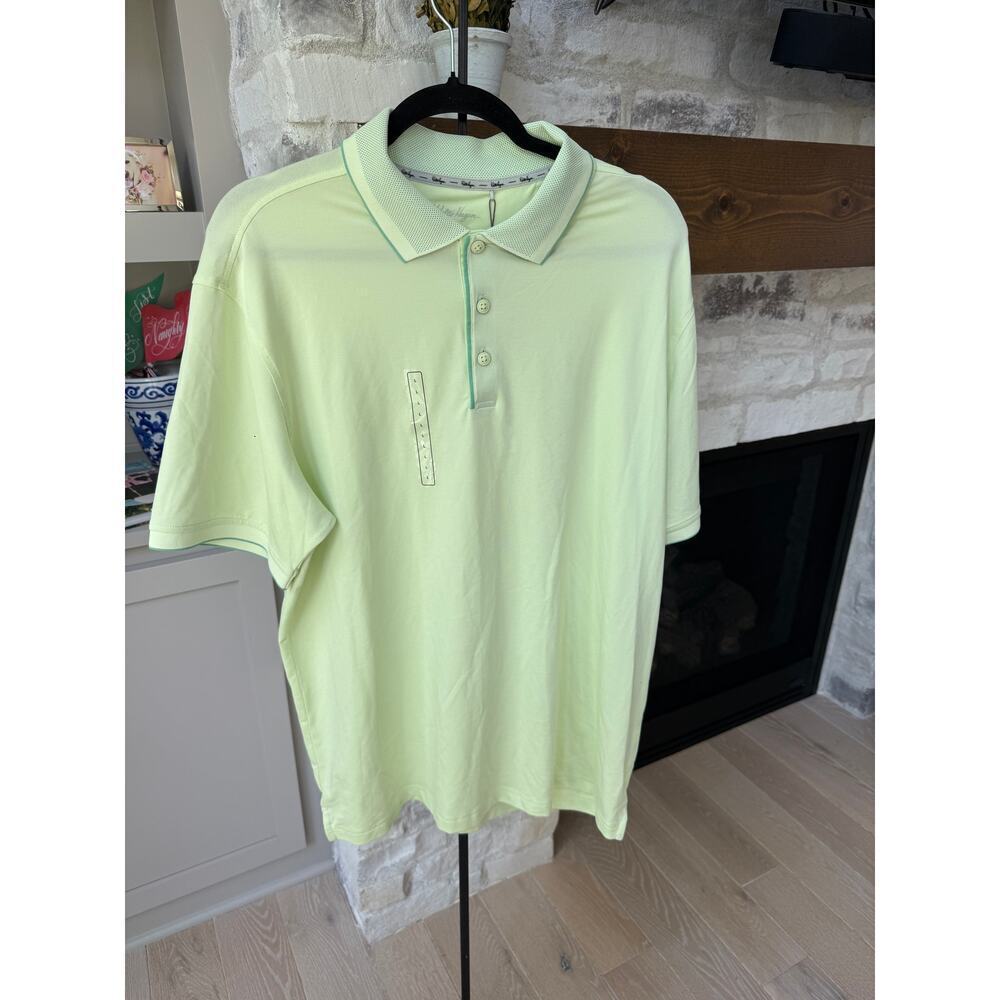 Walter Hagen Men's Lime Green Clubhouse Pique Polo Size L